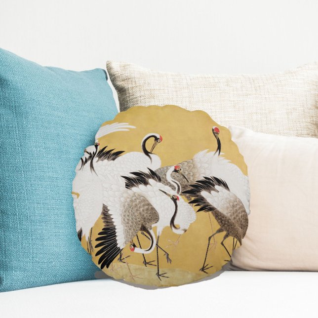  japans kraan vogel koppels rond kussen (Creator heeft geüpload)