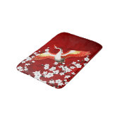 Japans kraan White Cherry Blossom Red Badmat (Gekanteld)
