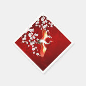 Japans kraan White Cherry Blossom Red Servet (Hoek)