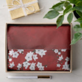 Japans kraan White Cherry Blossom Red Tissuepapier (Geschenk)