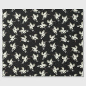 Japans kraankimono traditioneel zwart wit cadeaupapier (Vlak)