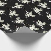 Japans kraankimono traditioneel zwart wit cadeaupapier (Hoek)