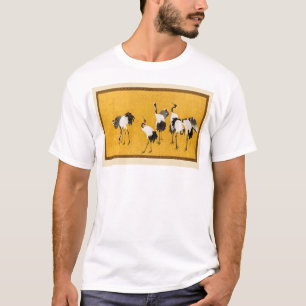Japans Kraankunstwerk Gouden Patroon T-shirt