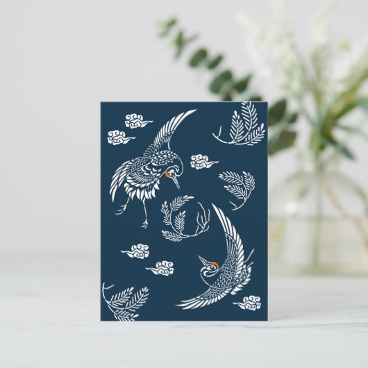 Japans kraanpaar briefkaart (Staand voorkant)