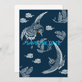 Japans kraanpaar save the date (Voorkant / Achterkant)