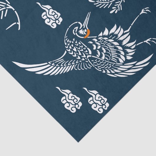 Japans kraanpaar tissuepapier (Detail)