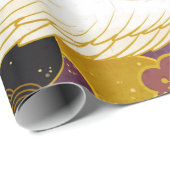 Japans kraanvogel met kleurrijke hemelillustratie cadeaupapier (Rol Hoek)