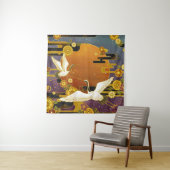 Japans kraanvogel met kleurrijke hemelillustratie wandkleed (In situ)