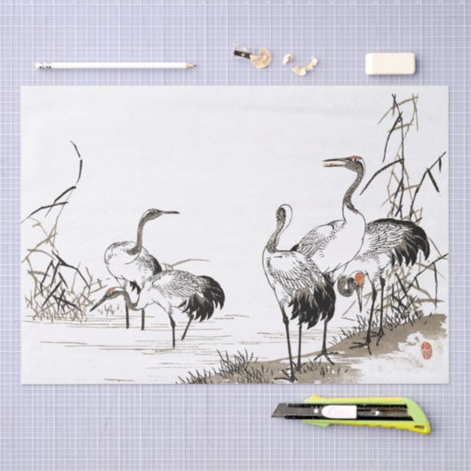 Japans kraanvogel - Wildlife - weefselpapier Tissuepapier (Craft)