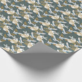 Japans  kraanvogelpatroon cadeaupapier (Hoek)