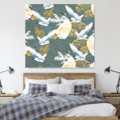 Japans kraanvogelpatroon canvas afdruk (Insitu (Slaapkamer))
