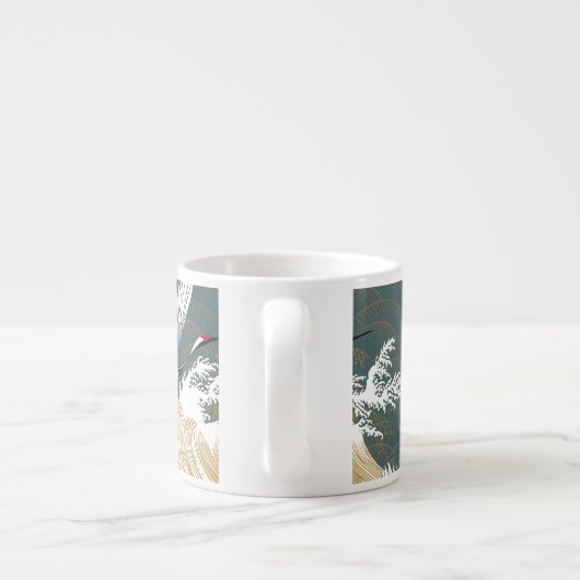 Japans  kraanvogelpatroon espresso kop (Achterkant)