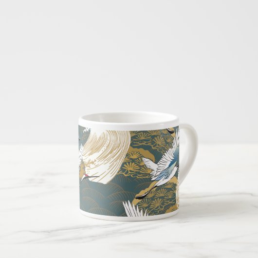 Japans  kraanvogelpatroon espresso kop (Voorkant rechts)