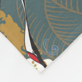 Japans  kraanvogelpatroon fleece deken (Hoek)