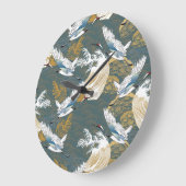 Japans  kraanvogelpatroon grote klok (Hoek)