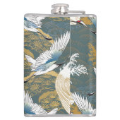 Japans kraanvogelpatroon heupfles (Achterkant)