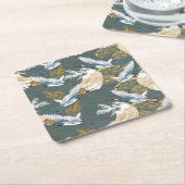 Japans  kraanvogelpatroon kartonnen onderzetters (Schuin)