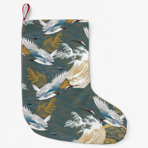 Japans kraanvogelpatroon kleine kerstsok