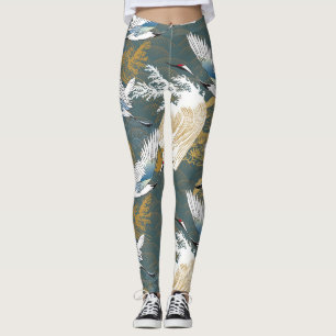 Japans  kraanvogelpatroon leggings