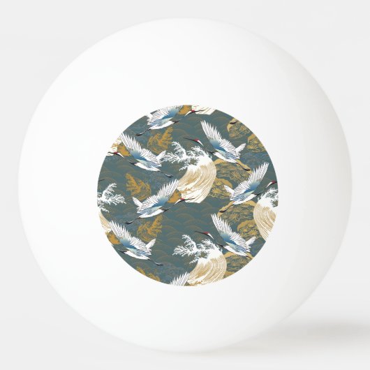 Japans kraanvogelpatroon pingpongbal (Voorkant)