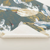 Japans  kraanvogelpatroon sherpa deken (3/4)