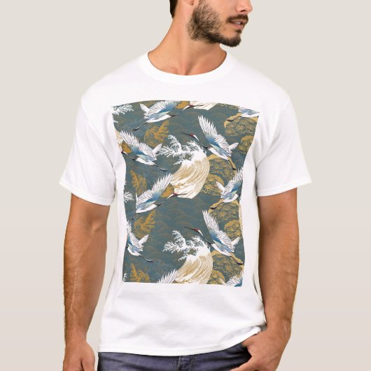 Japans kraanvogelpatroon t-shirt (Voorkant)