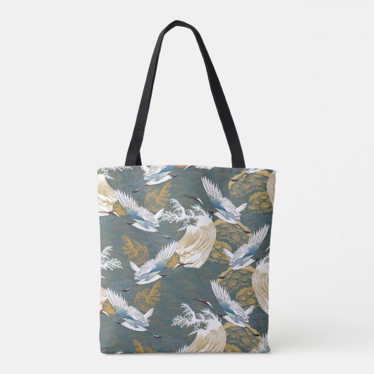 Japans  kraanvogelpatroon tote bag (Achterkant)