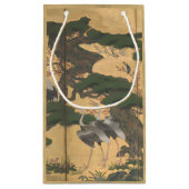  Japans Kraanvogels Gouden Achtergrond Gift Bag Klein Cadeauzakje (Achterkant)