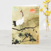 Japans kraanWenskaart Kaart (Gele Bloem)