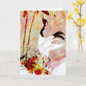 Japans kraanWenskaart Kaart (Gele Bloem)