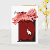 Japans kraanWenskaart Kaart (Gele Bloem)