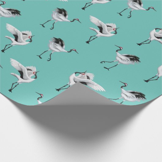 Japans kranen met wieltjes, overslagpapier cadeaupapier (Hoek)