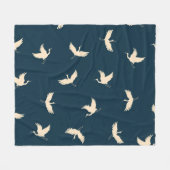 Japans kranen silhouet  patroon fleece deken (Voorkant (Horizontaal))