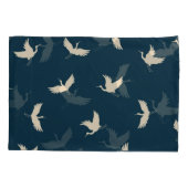 Japans kranen silhouet  patroon kussensloop (Achterkant)