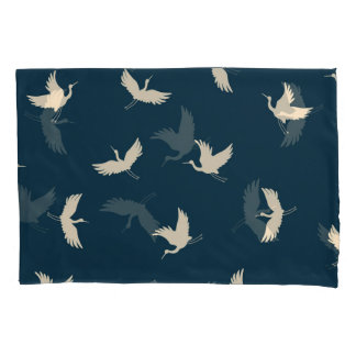 Japans kranen silhouet patroon kussensloop