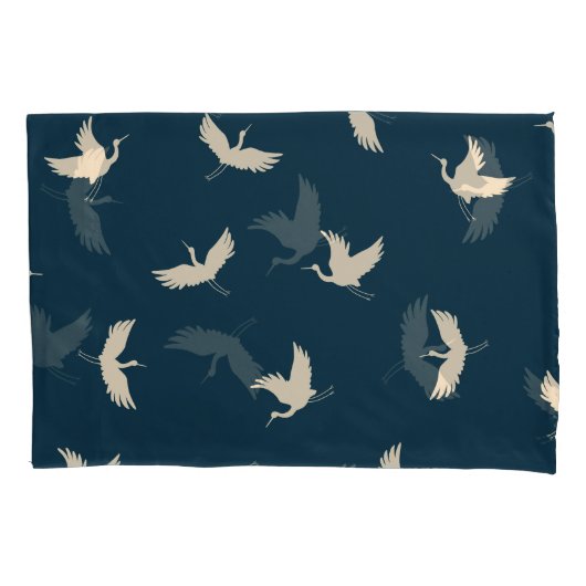 Japans kranen silhouet  patroon kussensloop (Voorkant)