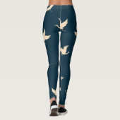 Japans kranen silhouet  patroon leggings (Achterkant)