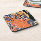  japans kreeft en vogel bier onderzetter (Linkerzijde)