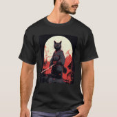 Japans krijger kat ninja masker kitsune t-shirt (Voorkant)