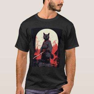 Japans krijger kat ninja masker kitsune t-shirt