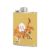 Japans kruimelblad Gold Oranje rood geometrisch Heupfles (Links)