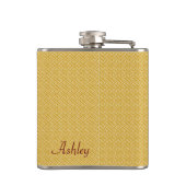 Japans kruimelblad Gold Oranje rood geometrisch Heupfles (Achterkant)