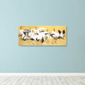 Japans kudde kranen,  afdrukken, canvas afdruk (Insitu (Houten vloer))