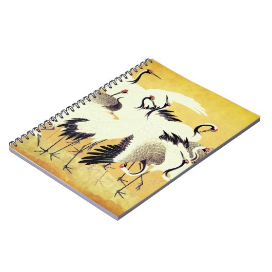 Japans kudde kranen,  afdrukken, notitieboek (Linkerzijde)