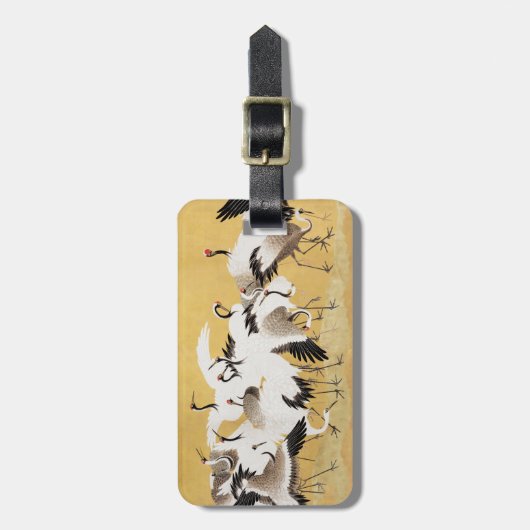 Japans kuddekranen Vogelrijk Classic Bagagelabel (Voorkant verticaal)