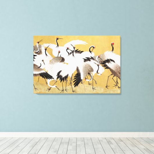 Japans kuddekranen Vogelrijk Classic Canvas Afdruk (Insitu (Houten vloer))