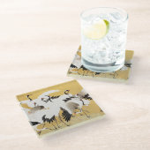 Japans kuddekranen Vogelrijk Classic Glazen Onderzetter (Schuin)