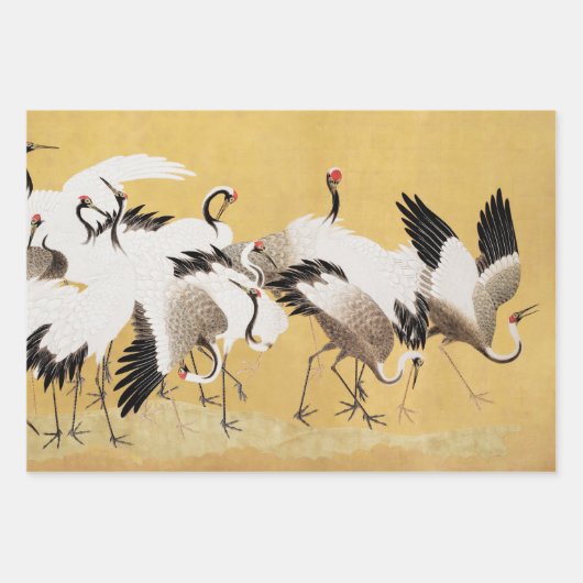Japans kuddekranen  Vogelrijk Classic Inpakpapier Vel (Voorkant)