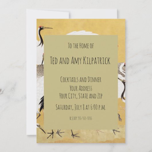 Japans kuddekranen  Vogelrijk Classic Kaart (Achterkant)