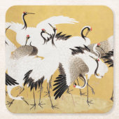 Japans kuddekranen  Vogelrijk Classic Kartonnen Onderzetters (Voorkant)